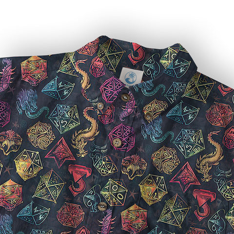 Dungeons Daddy Aloha Hawaii Shirt, DND Game Pattern Shirt Gift for Dad - The Palmix