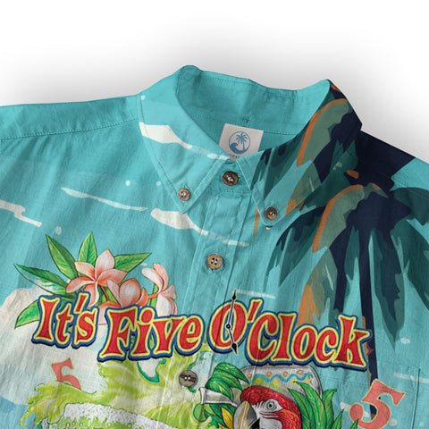 It's Always 5 O'clock Somewhere Hawaiian Shirt, Parrot Hawaiian Shirt, Parrot Summer Hawaiian Aloha Shirt - The Palmix
