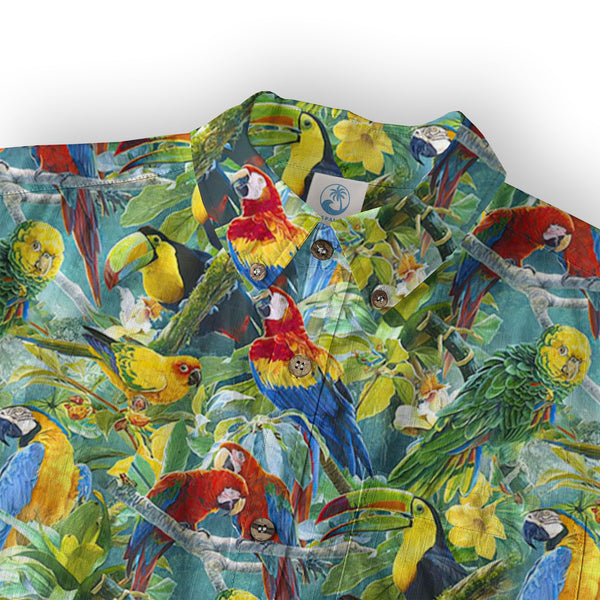 Parrot Funny Colorful Hawaiian Shirt, Aloha Summer Beach Hawaii Shirt - The Palmix