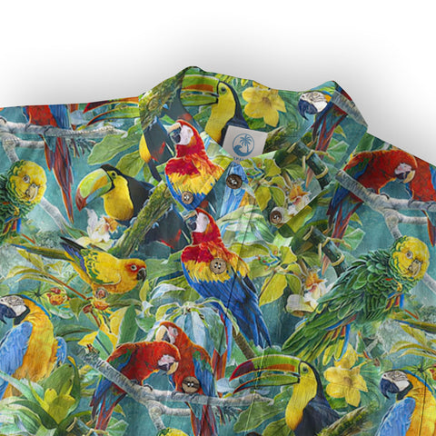 Parrot Funny Colorful Hawaiian Shirt, Aloha Summer Beach Hawaii Shirt - The Palmix