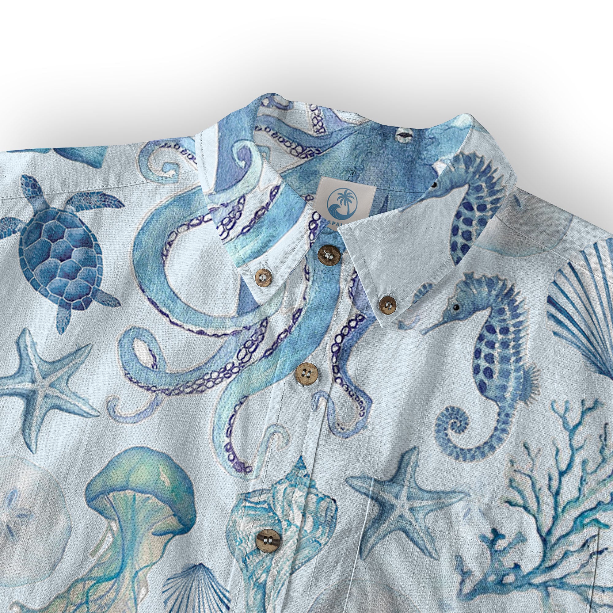 Turtle Hawaiian Shirt for Men, Ocean Animals Hawaiian Shirt - The Palmix