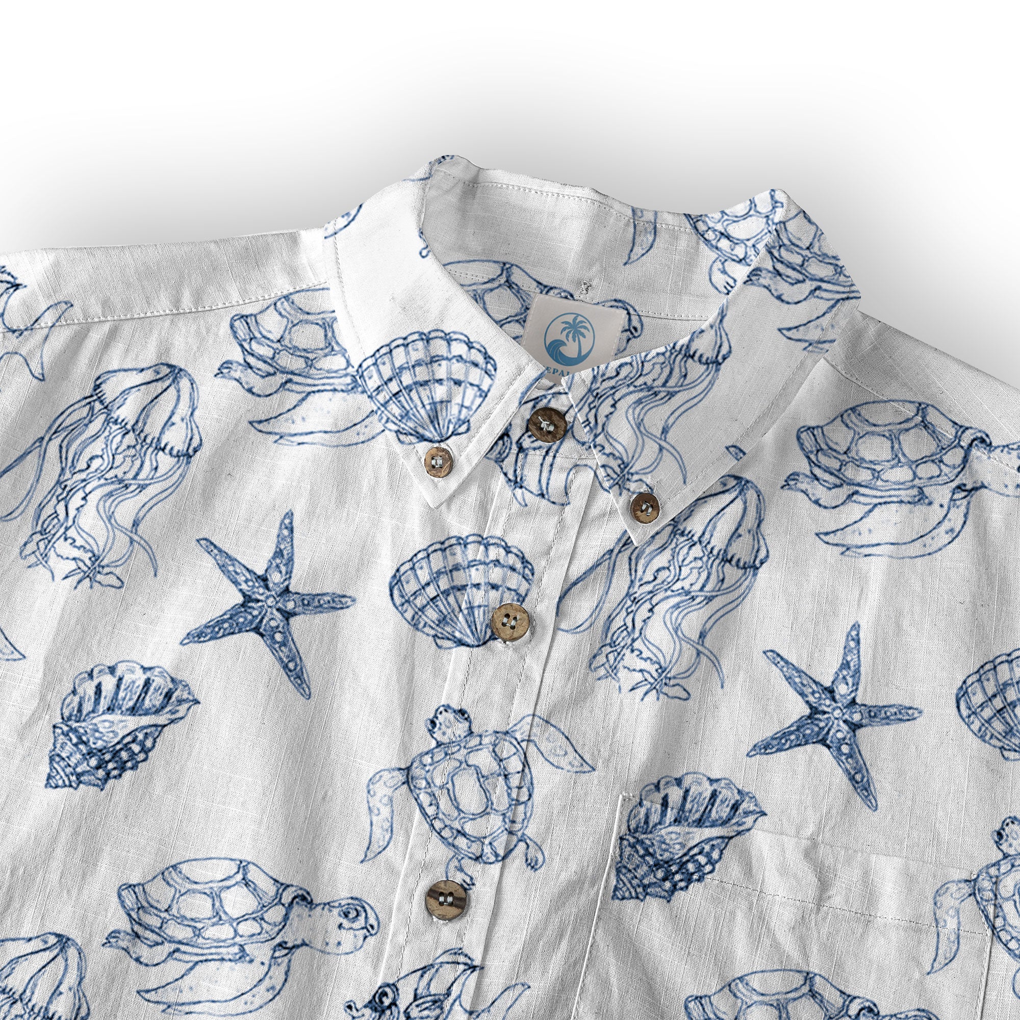 Sea Turtle Hawaiian Shirt, Aloha Summer Beach Button Up Shirt - The Palmix