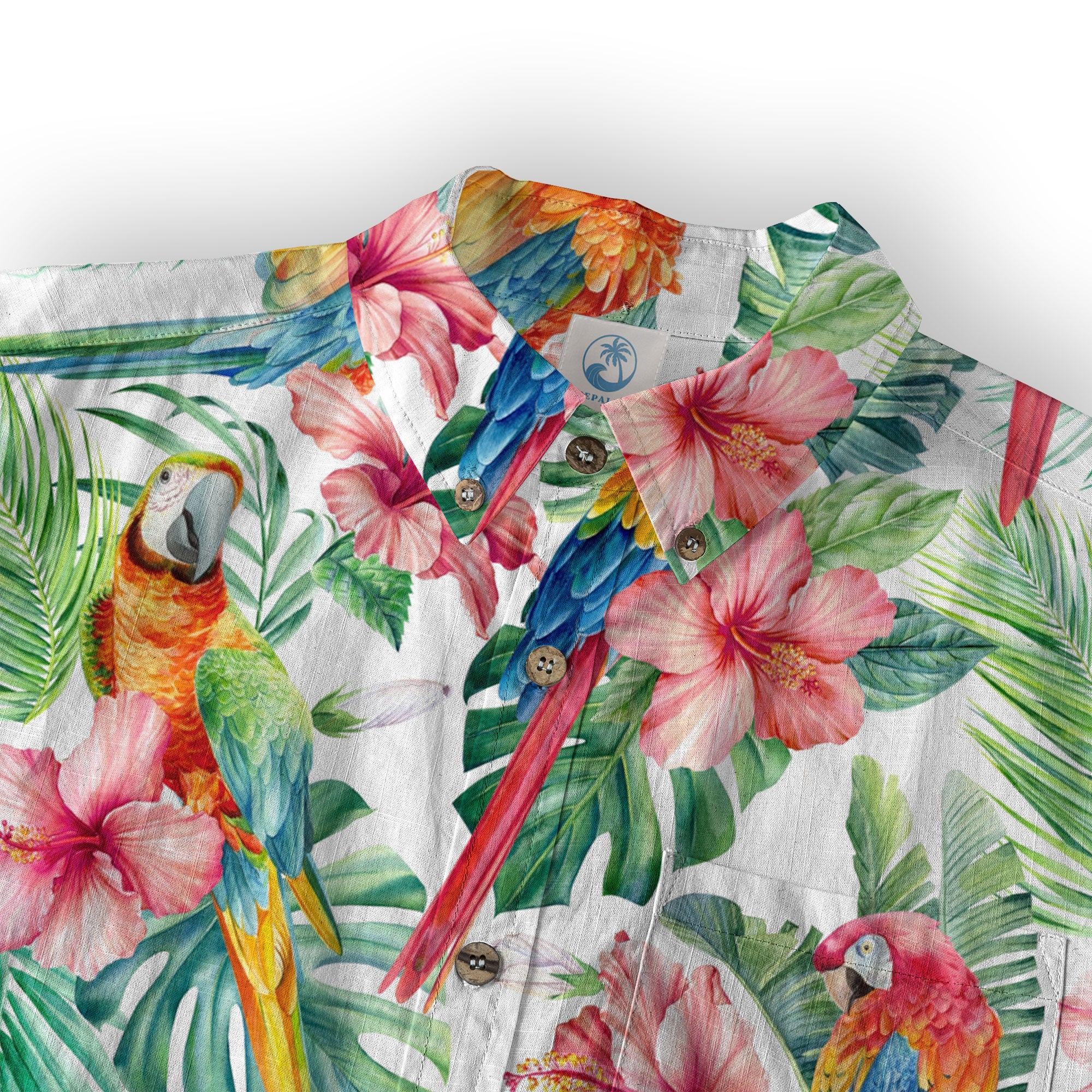 Floral Parrot Summer Beach Hawaiian Shirt, Colorful Parrot Flowers Pattern Hawaii Shirt - The Palmix