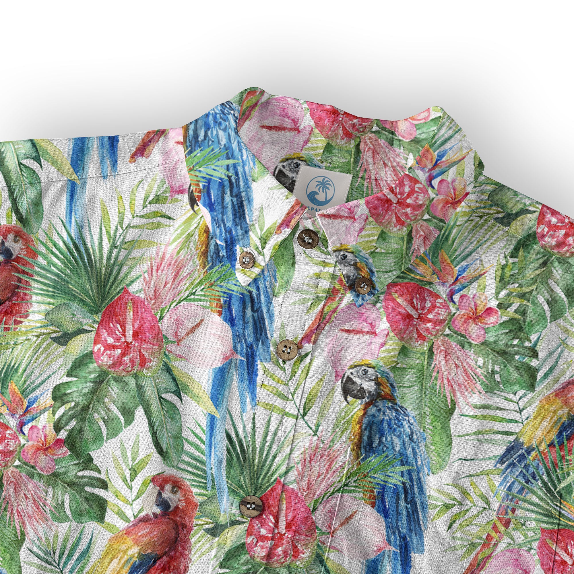 Tropical Parrot Summer Hawaiian Shirt, Colorful Parrot Flowers Pattern Hawaii Shirt - The Palmix