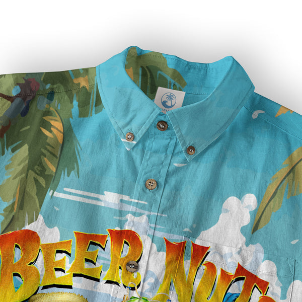Beer Nuts Parrot Hawaiian Shirt for Men, Parrot Aloha Button Down Shirt - The Palmix
