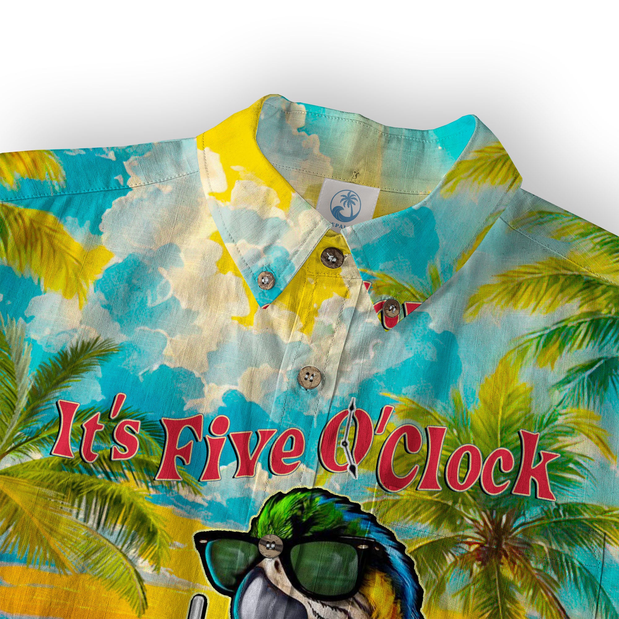 It's 5 O'clock Somewhere Parrot Hawaiian Shirt for Men, Parrot Aloha Shirt - The Palmix