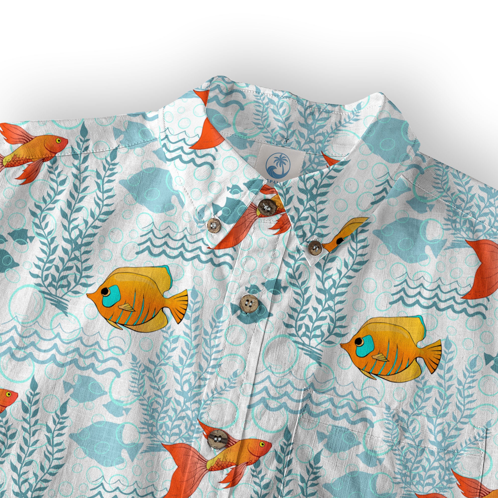 Sea Ocean Animals Women's Hawaiian Shirt, Ocean Fish Print - The Palmix