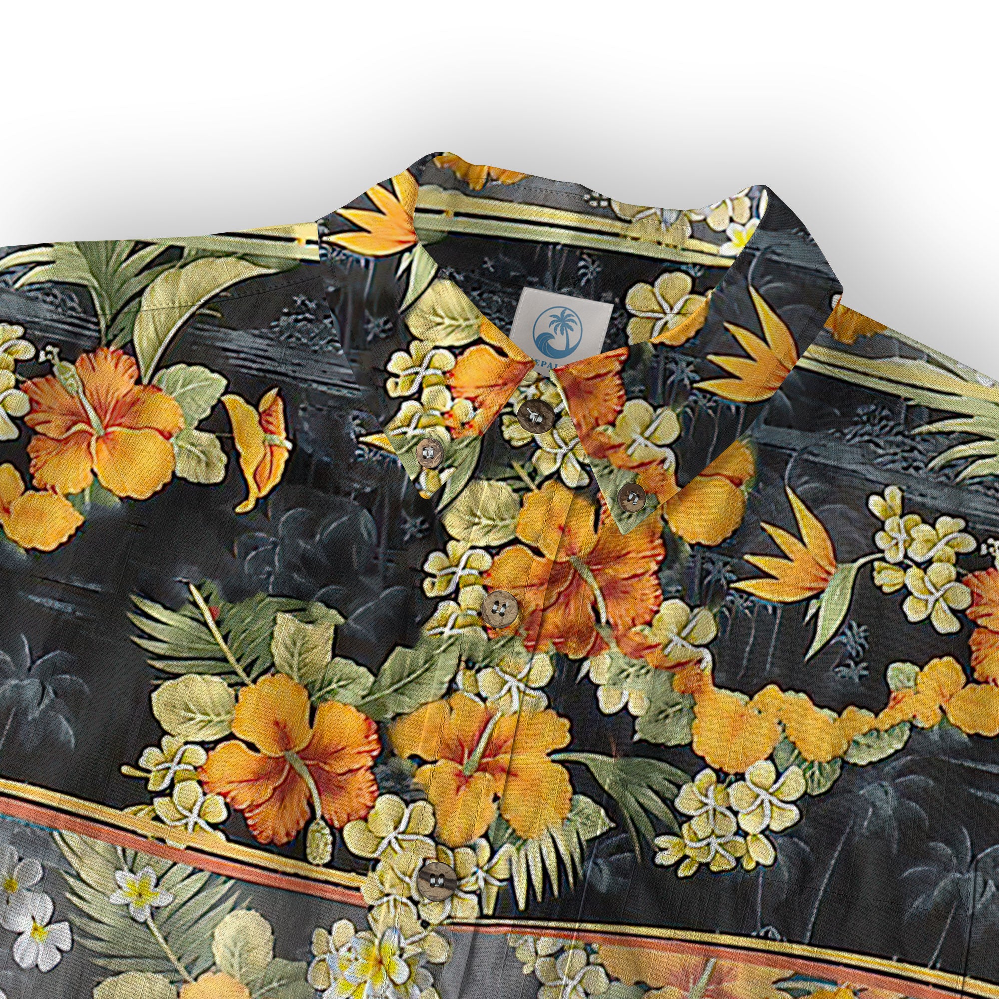 Floral Pattern Short Sleeve Luau Beach Aloha Hawaiian Shirt - The Palmix
