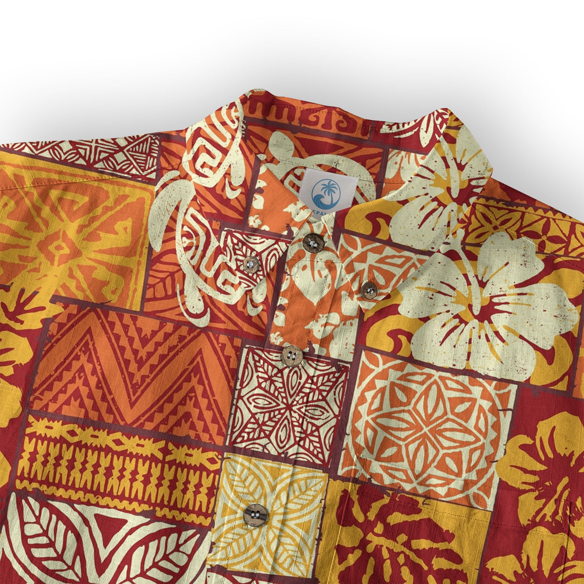 Floral Pattern Short Sleeve Luau Beach Aloha Hawaiian Shirt - The Palmix