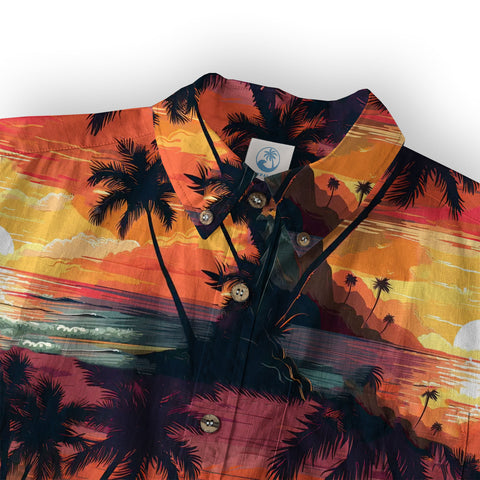 Sunset Summer Hawaiian Shirt, Beach Tropical Hawaiian Shirt - The Palmix