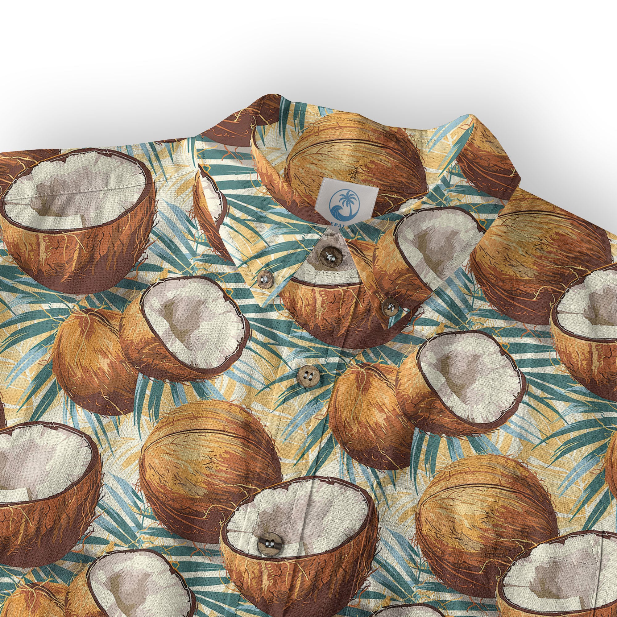 Coconut Trees Pattern Hawaii Shirt, Summer Beach Shirt - The Palmix