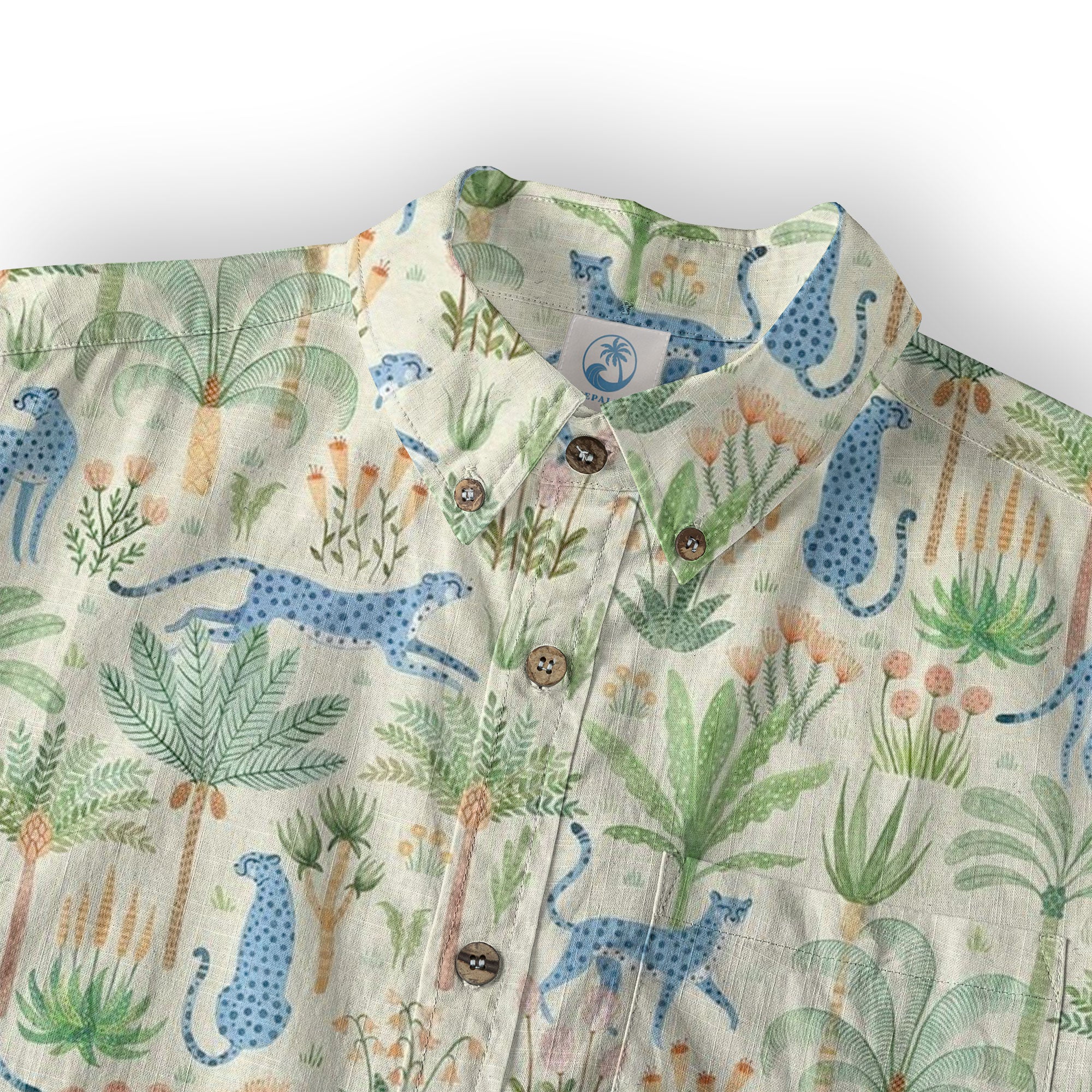 Tropical Fruits Aloha Hawaiian Button Up Shirt, Summer Beach Aloha Hawaii Shirt - The Palmix