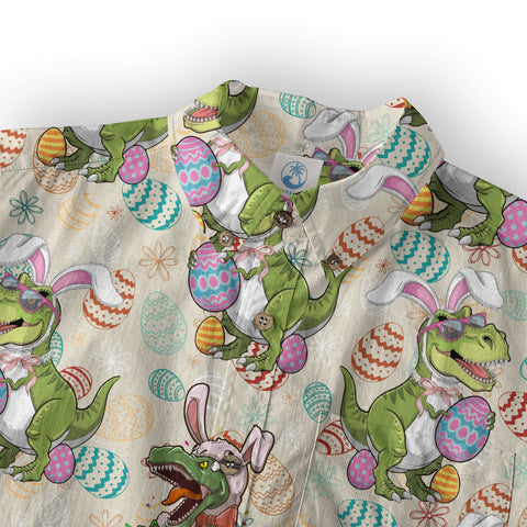 Easter Dinosaur Hawaiian Shirt Men Women Kid Youth, Bunny Dinosaur And Easter Eggs Shirt - The Palmix