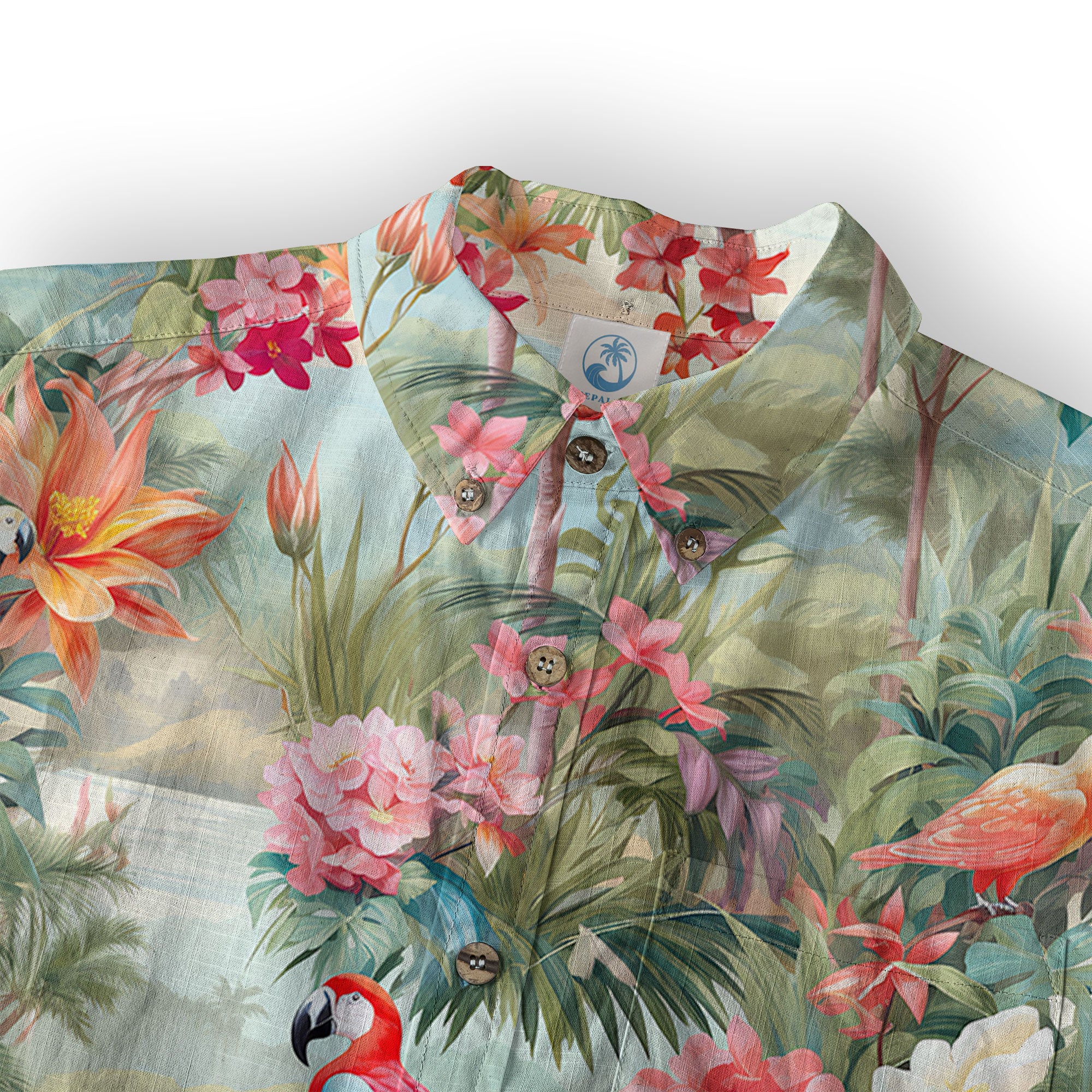Retro Parrot Tropical Getaway Hibiscus Shirt, Hawaiian Vacation Outfit Aloha Hawaii Shirt - The Palmix