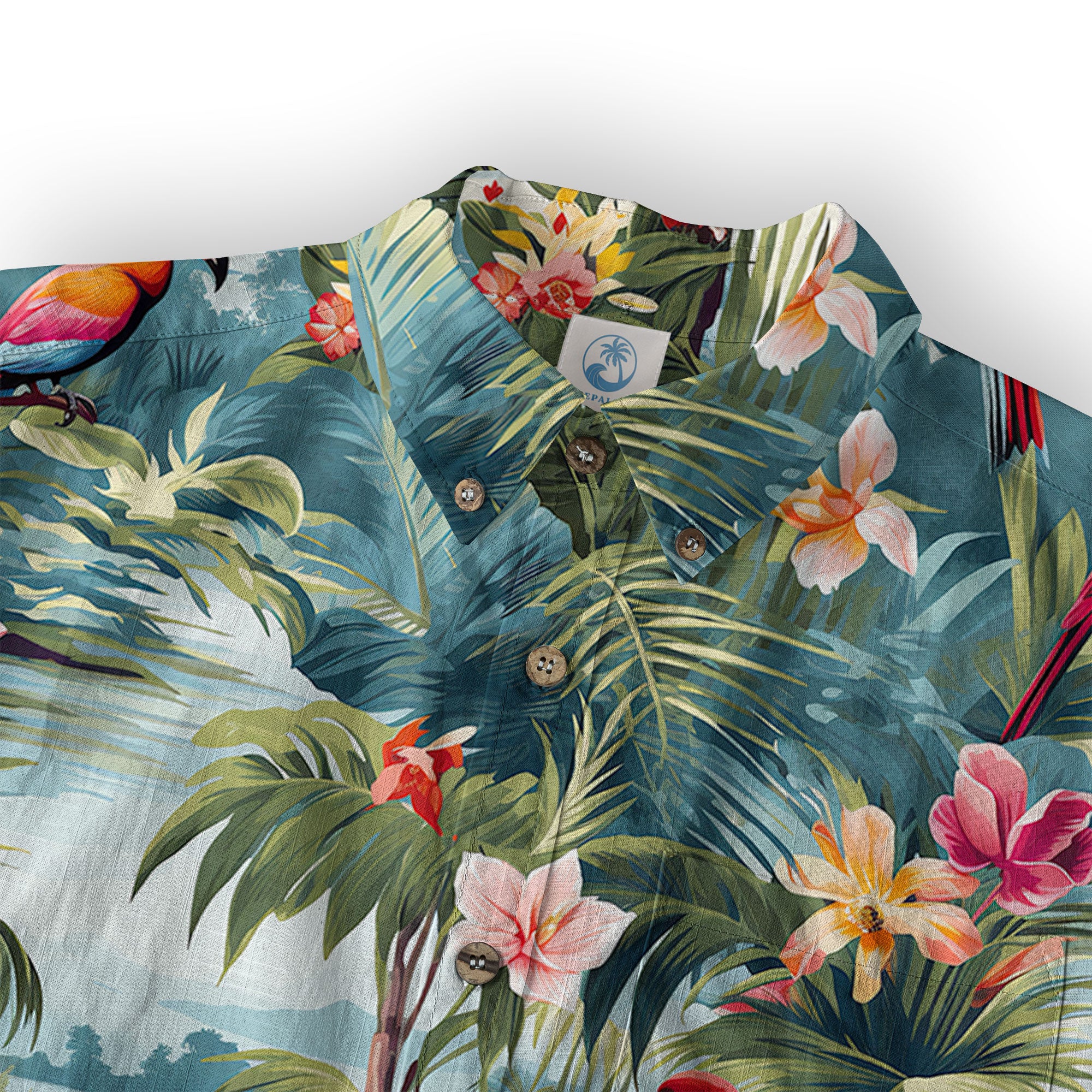 Retro Parrot Tropical Getaway Hibiscus Shirt, Hawaiian Vacation Outfit Aloha Hawaii Shirt - The Palmix