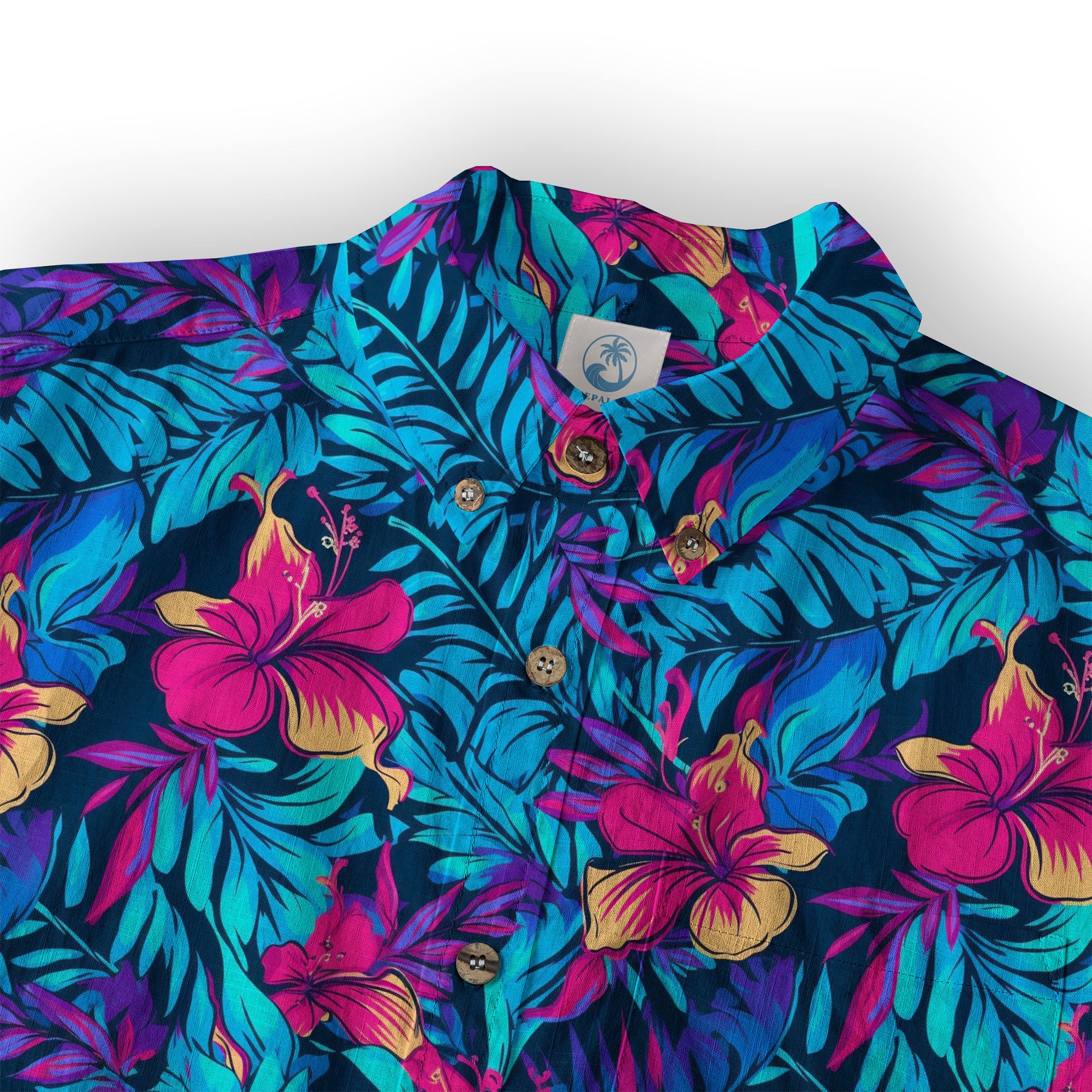 Vibrant Electric Tropical Hawaiian Shirt – Aloha Beach Pattern - The Palmix