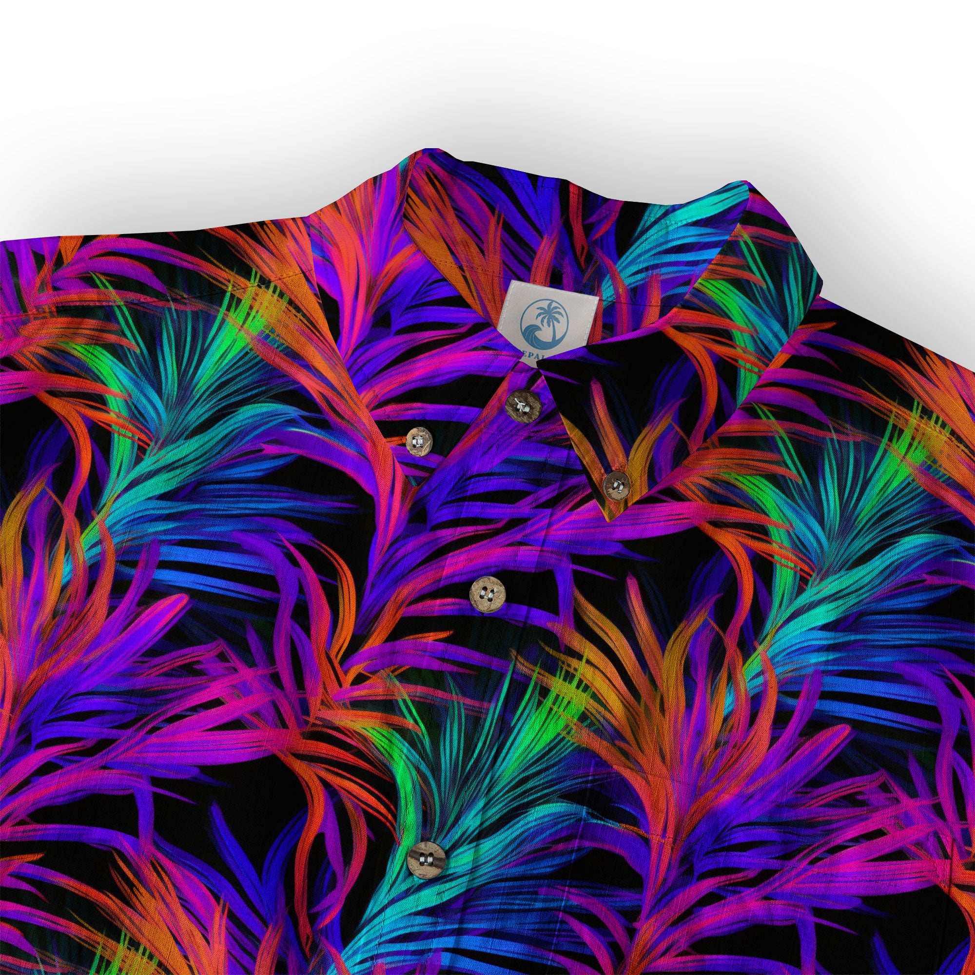 Vibrant Electric Tropical Hawaiian Shirt – Aloha Beach Pattern - The Palmix