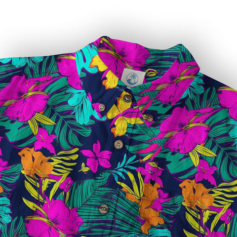 Electric Jungle Paradise Hawaiian Shirt, Colorful Tropical Beach Aloha Shirt, Hawaiian Summer Vibes Hawaiian Shirt - The Palmix