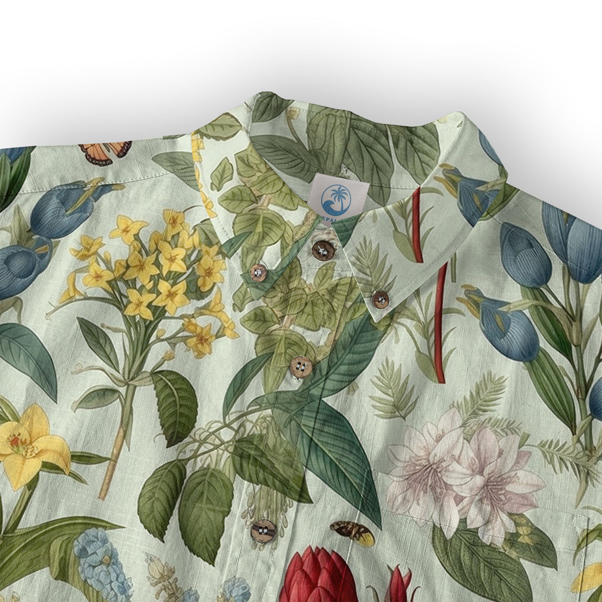 Vintage Botanicals Seamless Patterns Aloha Hawaii Shirt, Botanicals Hawaiian Button Down Shirt - The Palmix
