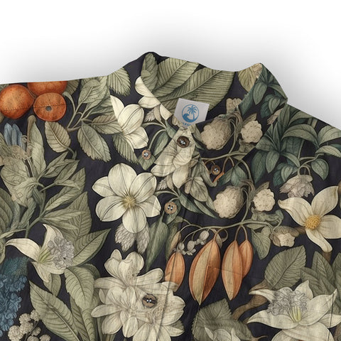 Vintage Botanicals Seamless Patterns Aloha Hawaii Shirt, Botanicals Hawaiian Button Down Shirt - The Palmix