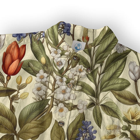 Classic Botanical Print Aloha Hawaiian Shirt – Old-School Island Vibes Hawaii Shirt - The Palmix