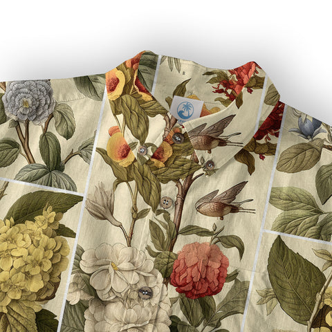 Classic Botanical Print Aloha Hawaiian Shirt – Old-School Island Vibes Hawaii Shirt - The Palmix