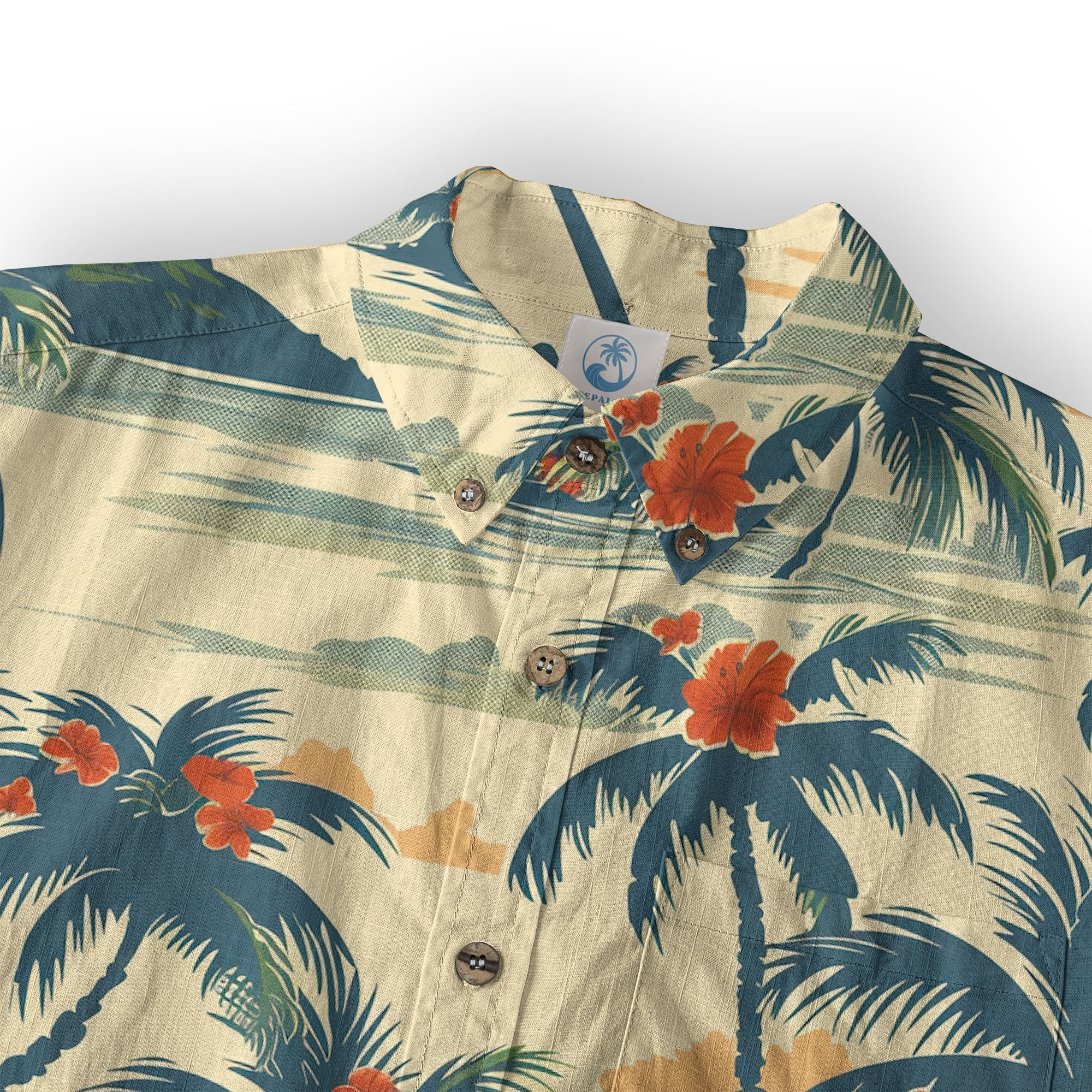 Tropical Garden Blossom Hawaii Shirt, Exotic Hawaiian Button Down Shirt - The Palmix
