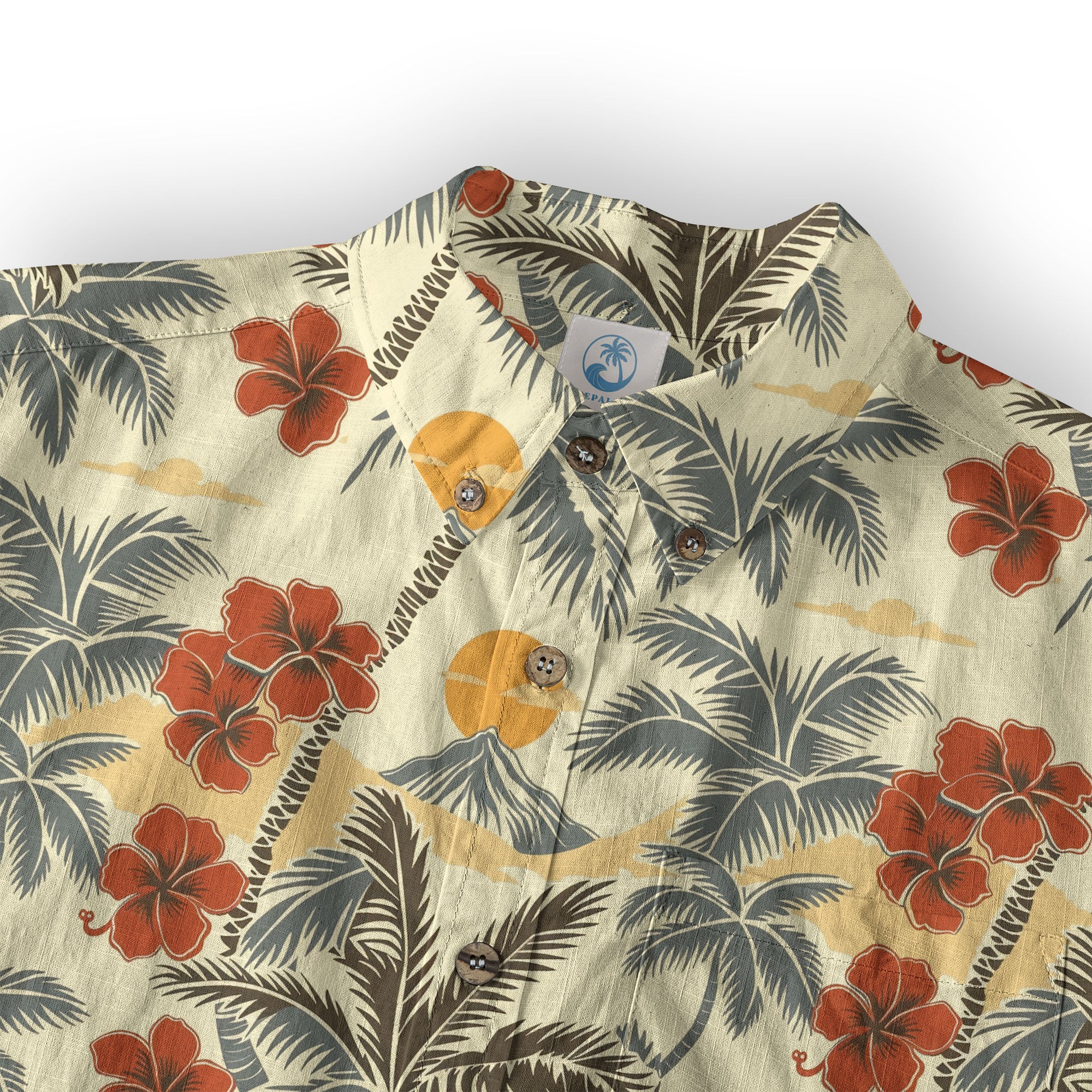 Retro Aloha Hibiscus Flowers Hawaii Shirt, Floral Hawaiian Button Down Shirt - The Palmix