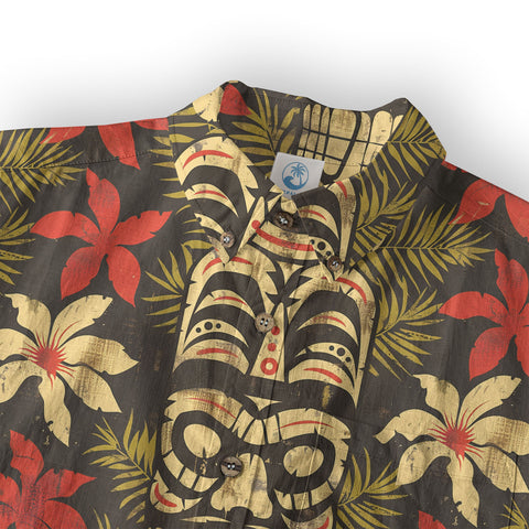 Retro Aloha Hibiscus Flowers Hawaii Shirt, Floral Hawaiian Button Down Shirt - The Palmix