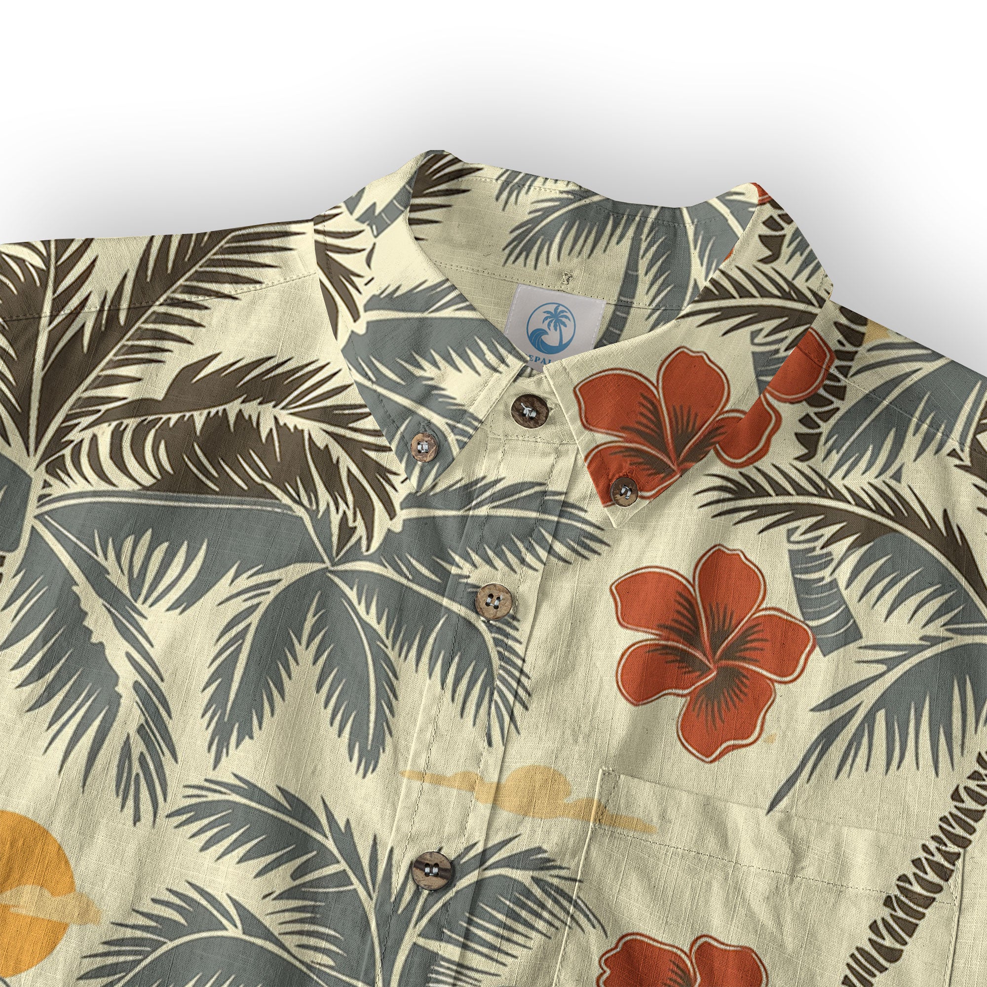 Retro Hibiscus Flowers Aloha Hawaii Shirt, Floral Hawaiian Button Up Shirt - The Palmix
