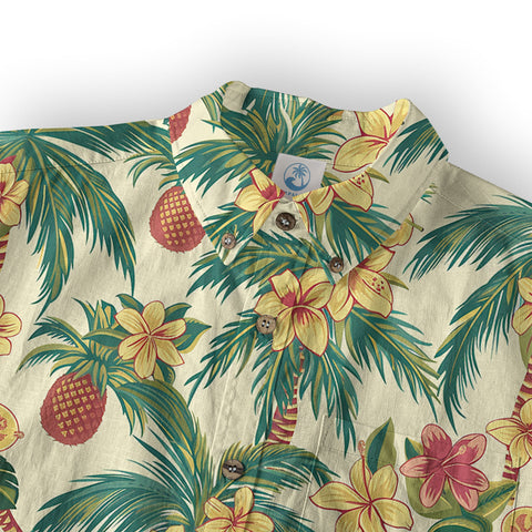 Retro Aloha Flowers Hawaii Shirt, Floral Pattern Hawaiian Shirt - The Palmix