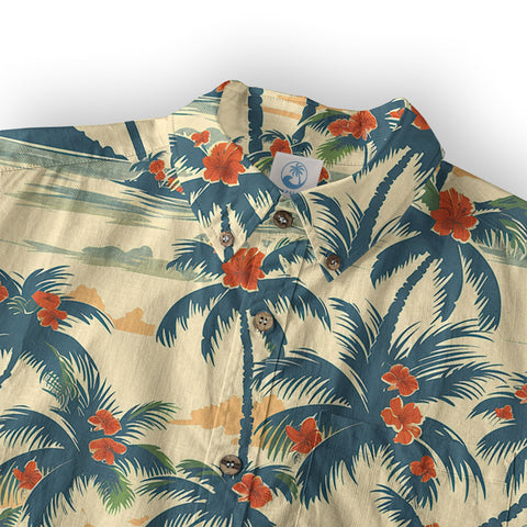Retro Aloha Flowers Hawaii Shirt, Floral Pattern Hawaiian Shirt - The Palmix