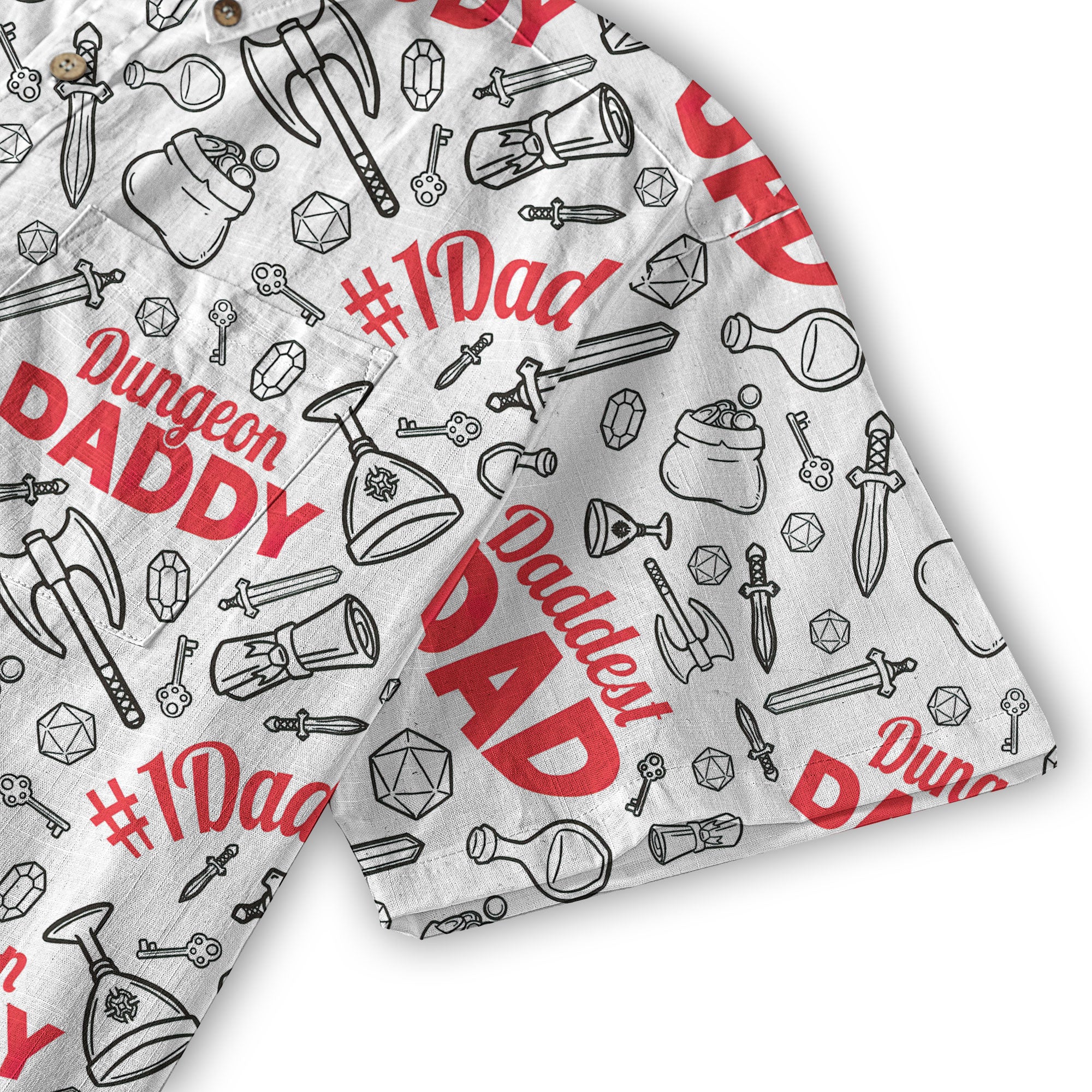 Dungeons Daddy Aloha Hawaii Shirt, DND Game Pattern Shirt Gift for Dad - The Palmix