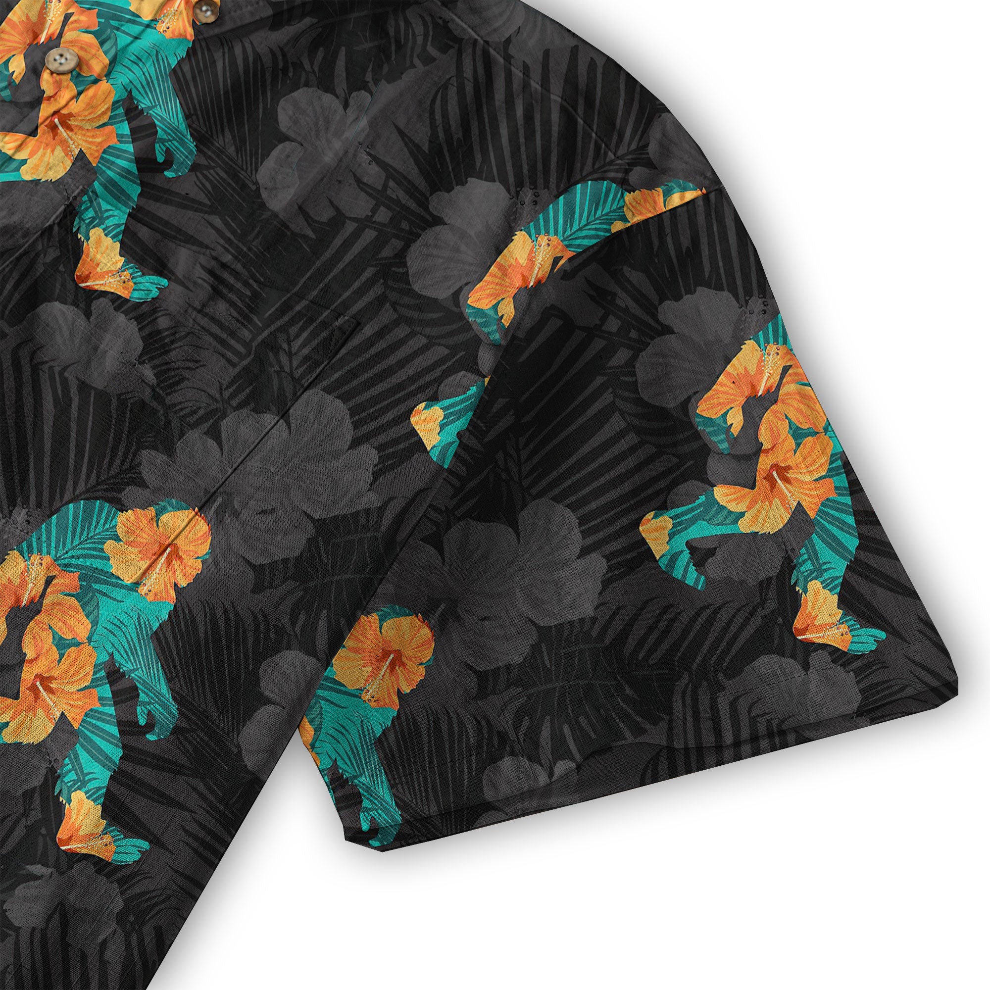 Bigfoot Men's Aloha Hawaiian Shirt, Funny Sasquatch Unisex Short Sleeve Button Shirt - The Palmix
