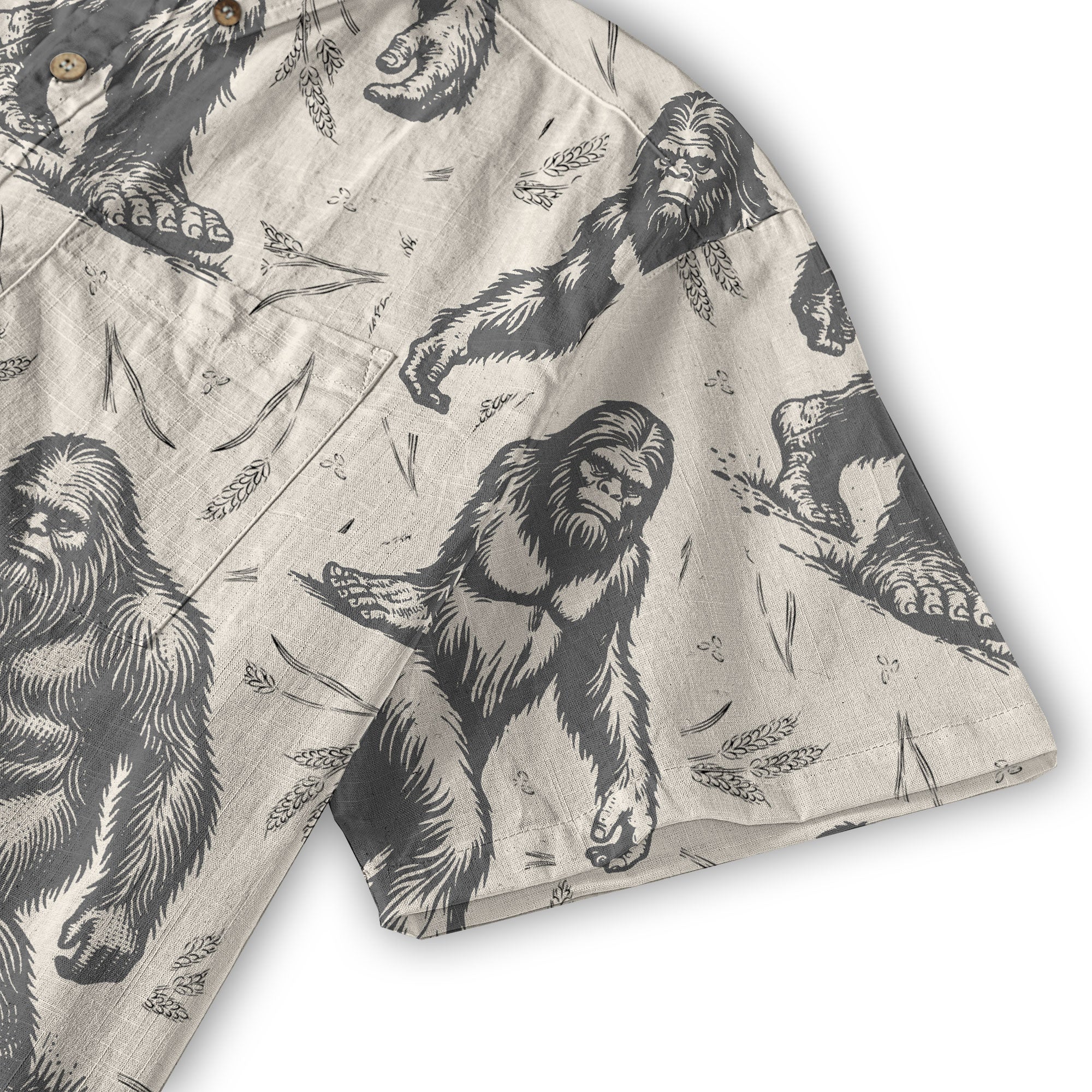 Bigfoot Men's Aloha Hawaiian Shirt, Funny Sasquatch Unisex Short Sleeve Button Shirt - The Palmix