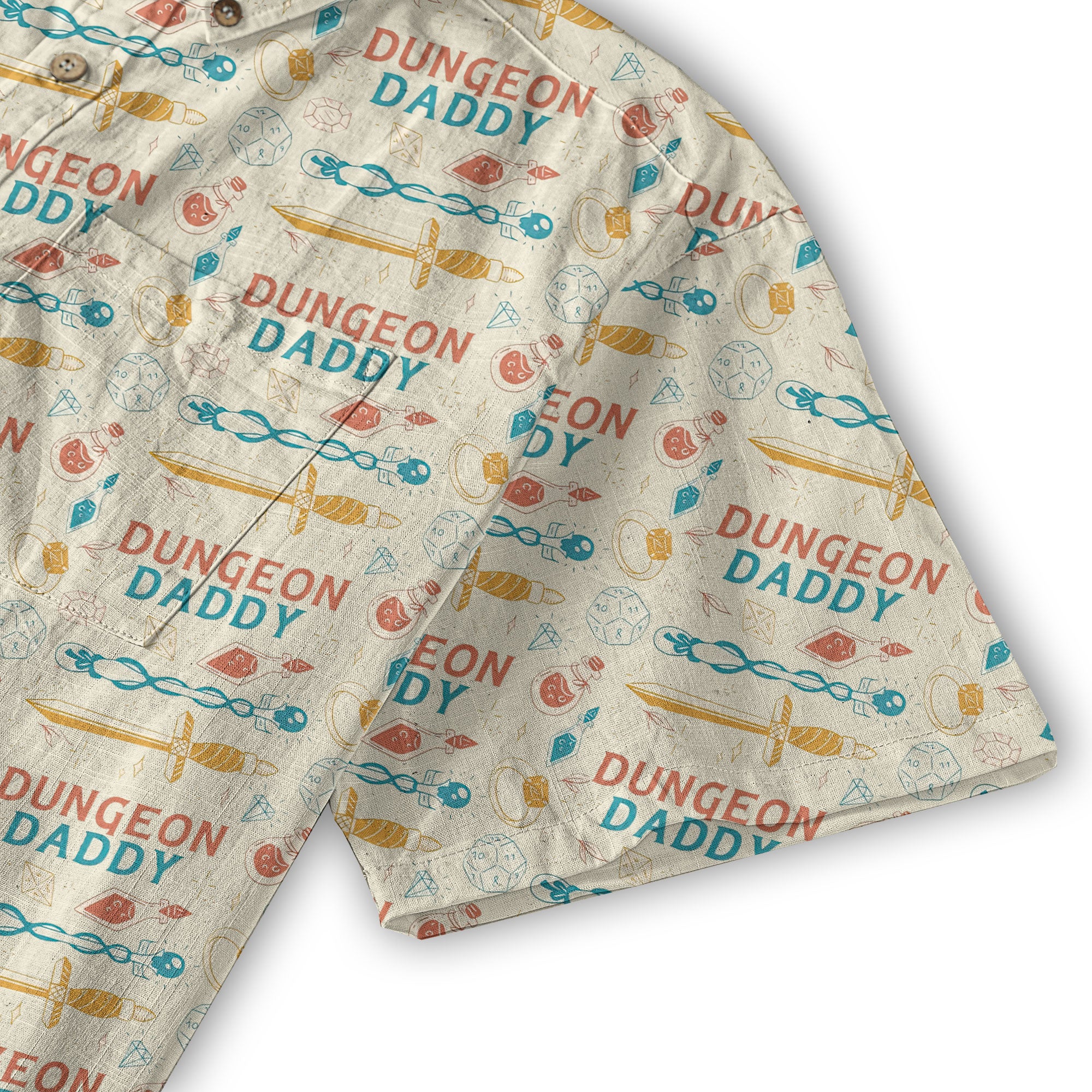 Dungeon Daddy Shirt, DnD Aloha Hawaiian Shirt, DnD Dad Hawaii Button Down Shirt - The Palmix