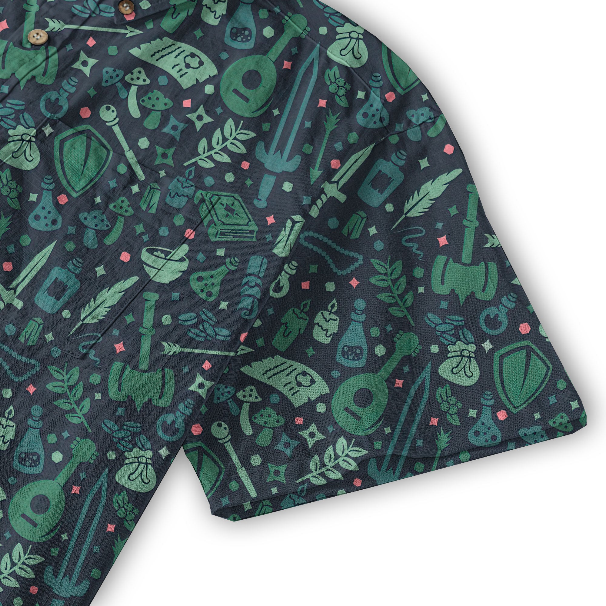 Dungeon Daddy Shirt, DnD Aloha Hawaiian Shirt, DnD Dad Hawaii Button Down Shirt - The Palmix