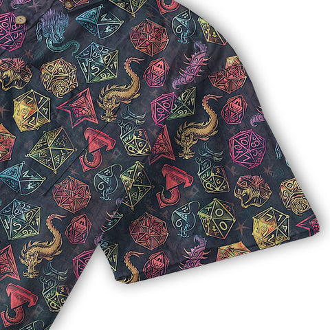 Dungeons Daddy Aloha Hawaii Shirt, DND Game Pattern Shirt Gift for Dad - The Palmix