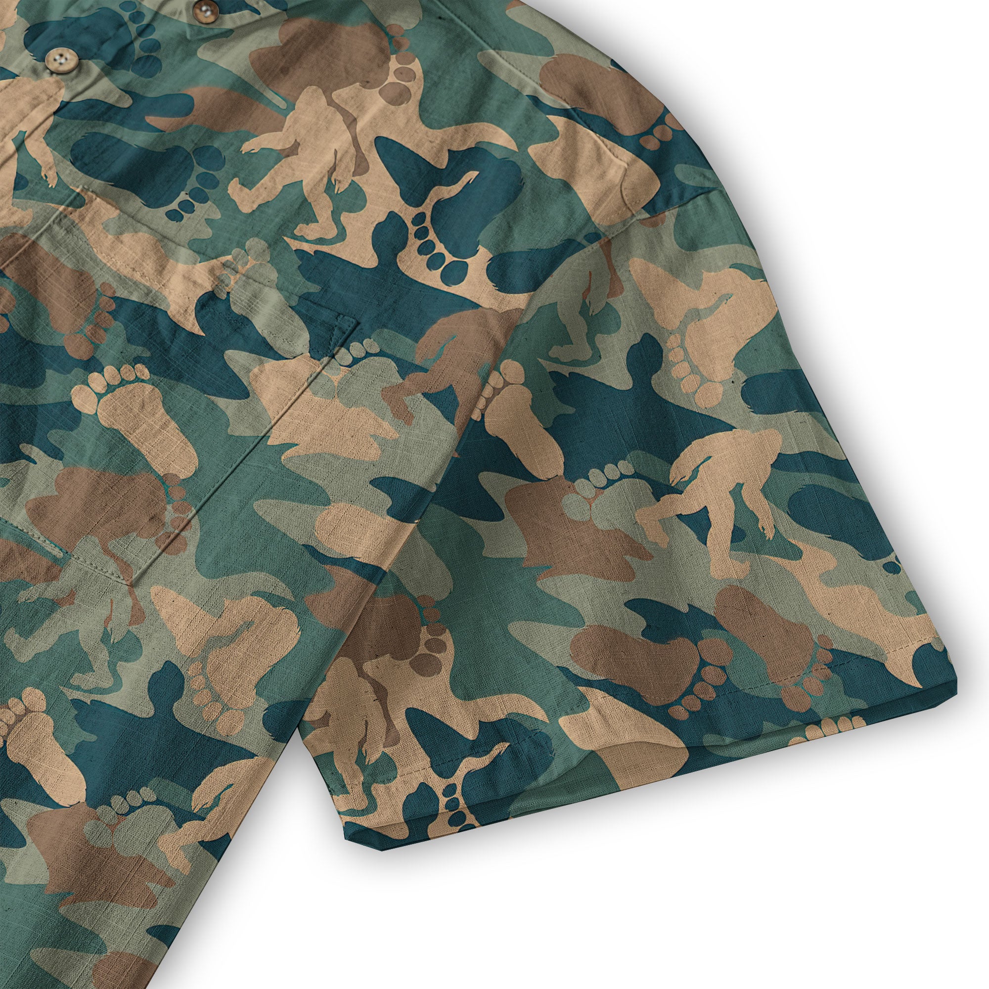 Camo Bigfoot Hawaiian Shirt Men Women, Hibiscus Bigfoot Sasquatch Hawaiian Shirt, Bigfoot Summer Beach Aloha Short Sleeve Button Down - The Palmix