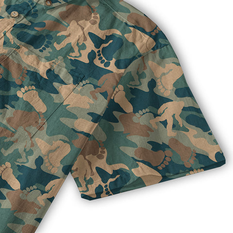 Camo Bigfoot Hawaiian Shirt Men Women, Hibiscus Bigfoot Sasquatch Hawaiian Shirt, Bigfoot Summer Beach Aloha Short Sleeve Button Down - The Palmix