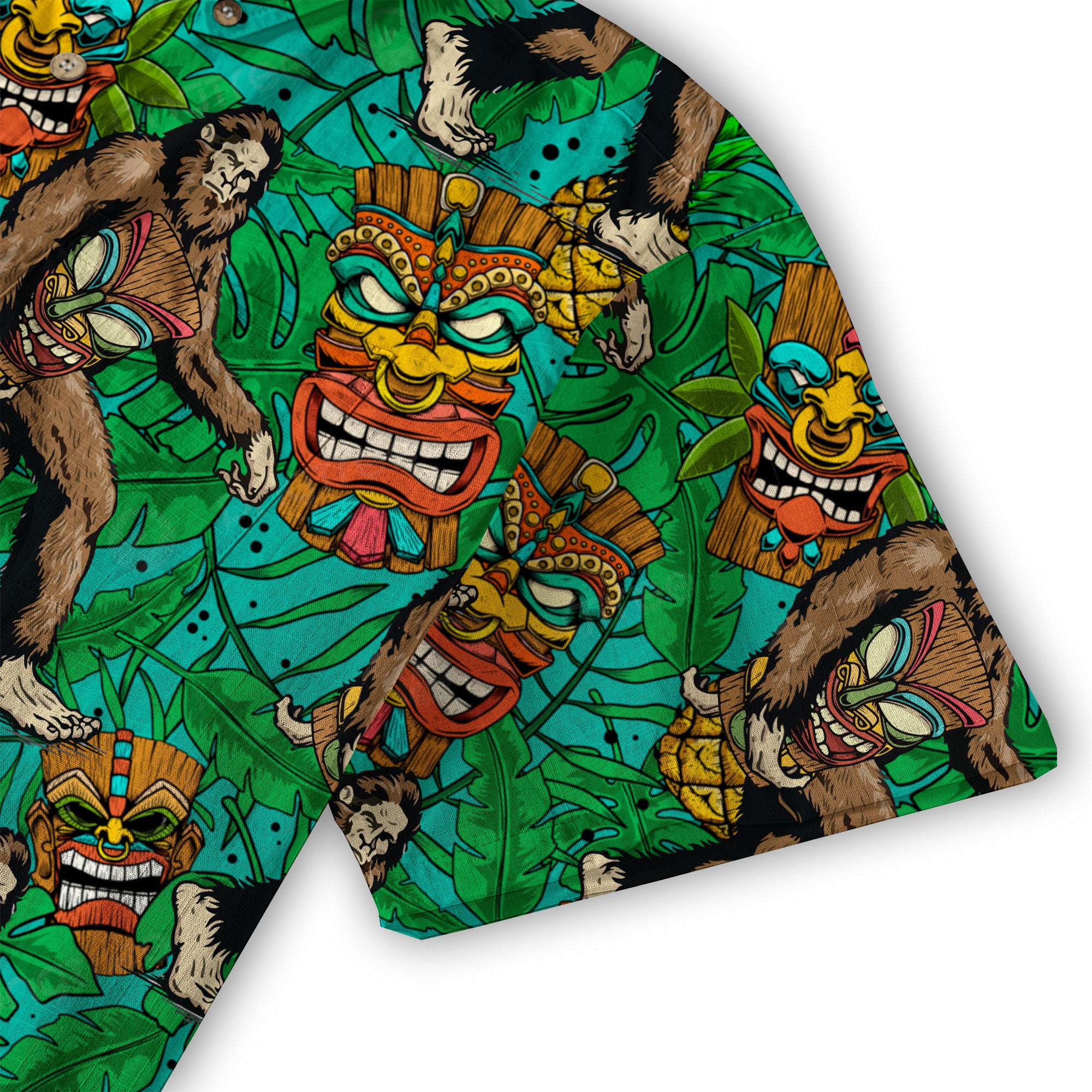 Tropical Bigfoot Hawaiian Shirt Men Women, Bigfoot Flamingo Hawaiian Shirt Summer Beach Aloha Short Sleeve Button Down - The Palmix