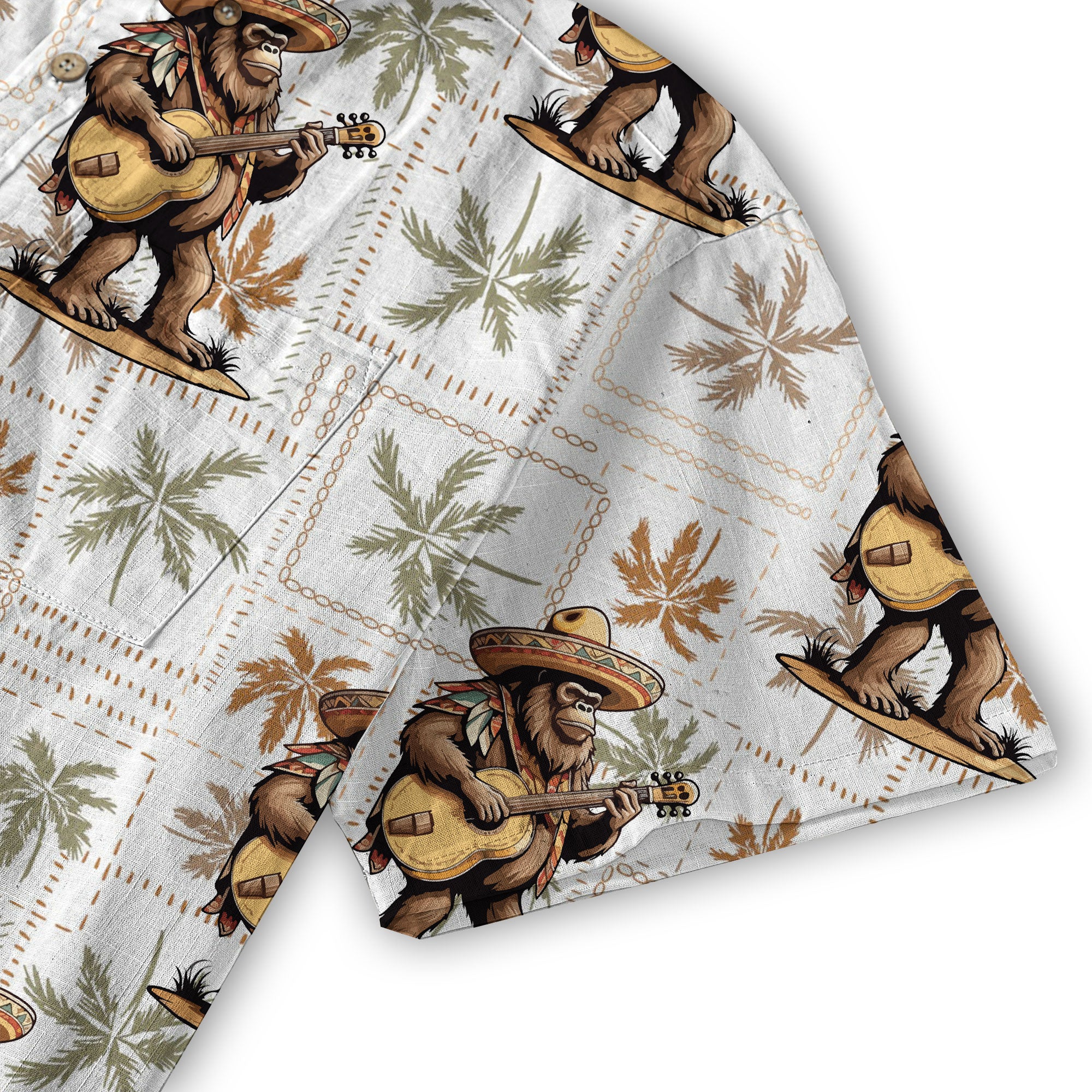 Tropical Bigfoot Hawaiian Shirt Men Women, Bigfoot Flamingo Hawaiian Shirt Summer Beach Aloha Short Sleeve Button Down - The Palmix