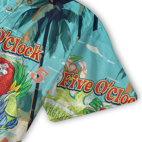 It's Always 5 O'clock Somewhere Hawaiian Shirt, Parrot Hawaiian Shirt, Parrot Summer Hawaiian Aloha Shirt - The Palmix