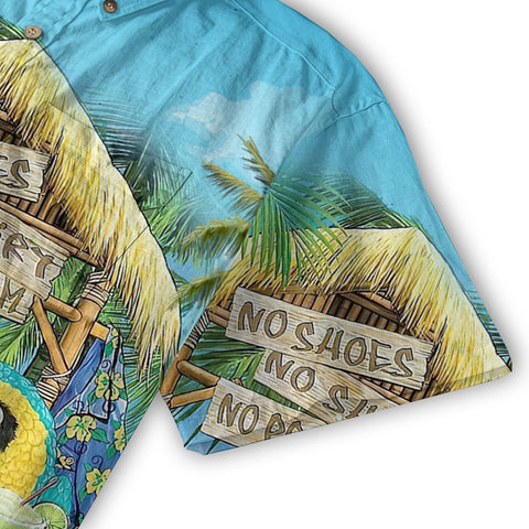 No Shoes No Shirt No Problem Parrot Hawaiian Shirt, Parrot Hawaiian Shirt, Parrot Summer Hawaiian Aloha Shirt - The Palmix