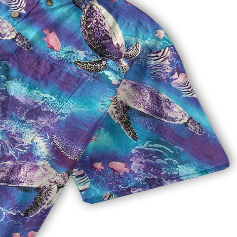 Turtle Mens Hawaiian Shirt, Turtle Casual Button Down Short Sleeve Aloha Hawaii Shirt - The Palmix
