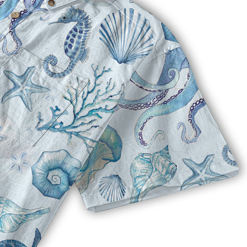 Turtle Hawaiian Shirt for Men, Ocean Animals Hawaiian Shirt - The Palmix