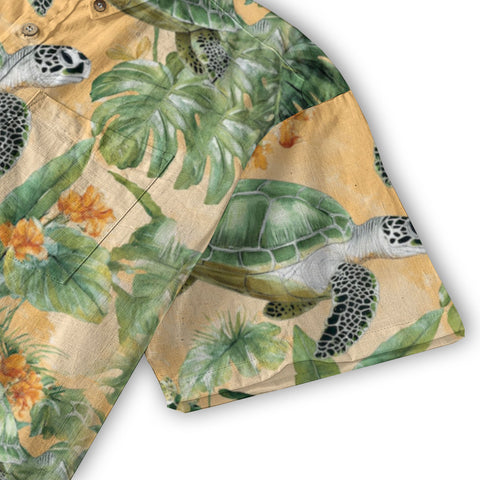 Tropical Turtle Hawaiian Shirts for Men Women, Sea Turtle Aloha Summer Beach Shirt - The Palmix