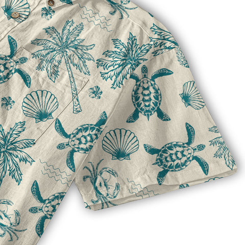 Turtle Aloha Shirt, Turtle Lover Hawaiian Shirt, Sea Lovers Aloha Shirt - The Palmix