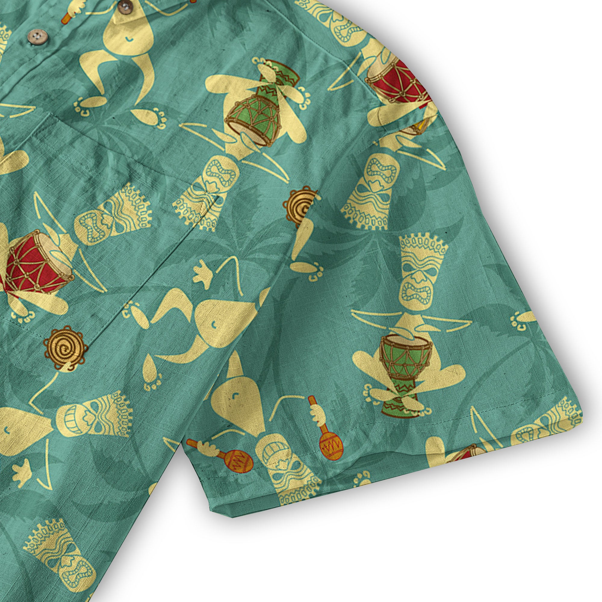 Tiki Mask Pattern Hawaiian Shirt, Tiki Floral Pattern Hawaii Shirt - The Palmix