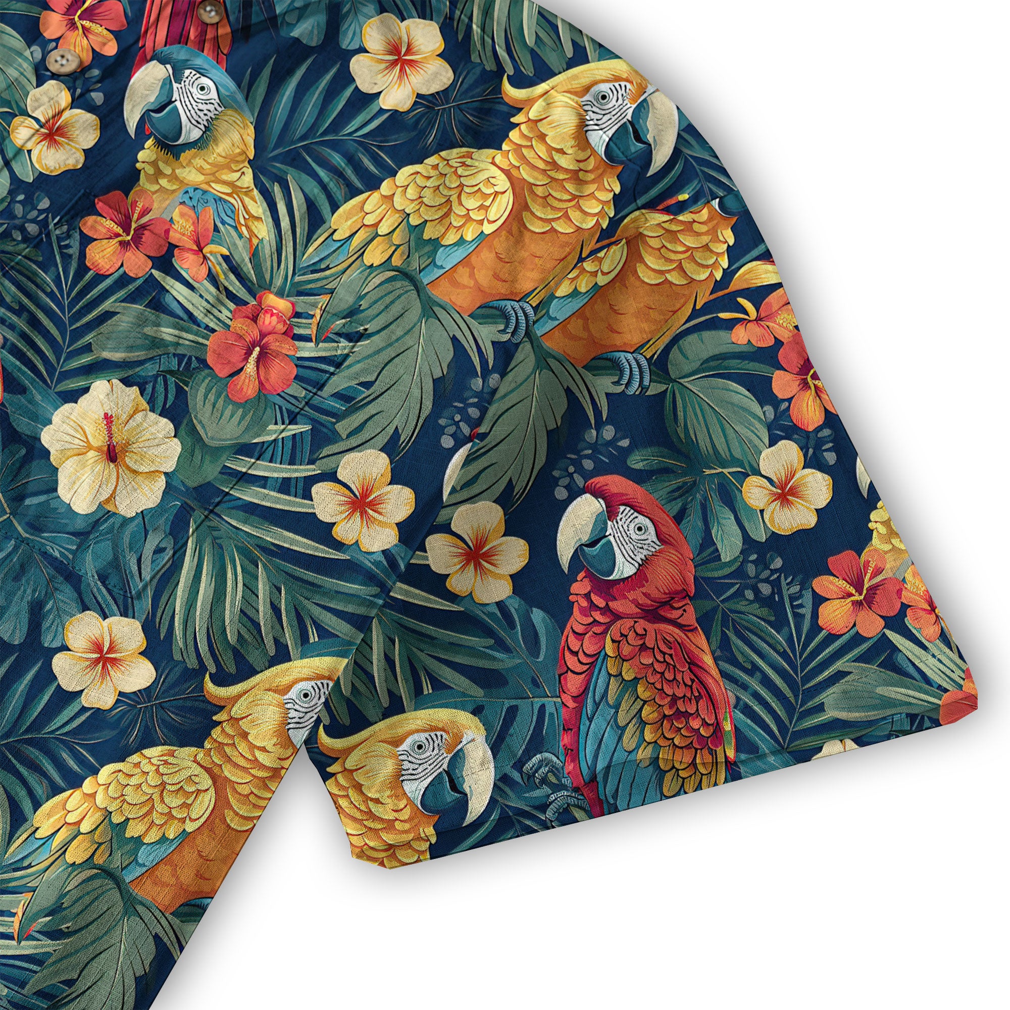 Floral Parrot Summer Beach Hawaiian Shirt, Colorful Parrot Flowers Pattern Hawaii Shirt - The Palmix